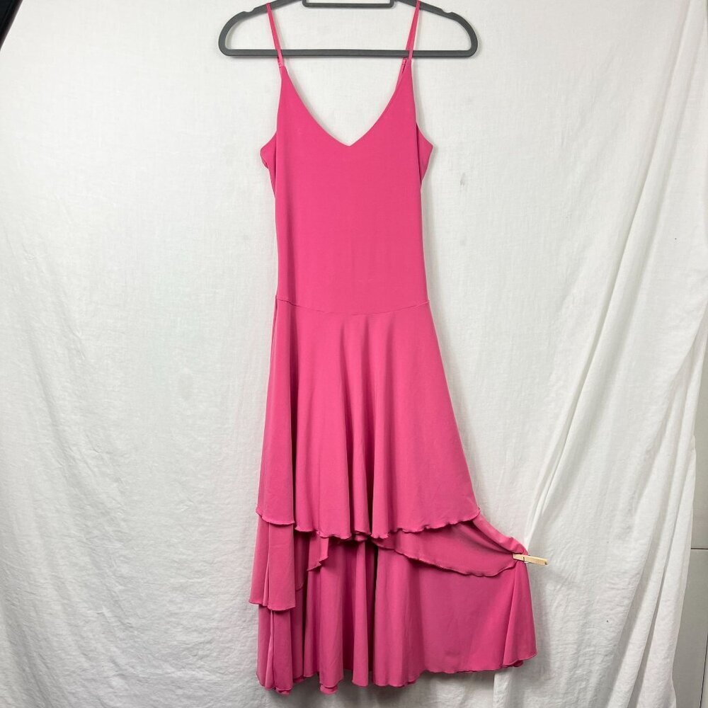 Newport News Tiered Sleeveless‎ Ruffle Maxi Dress Womens S Ballerina Y2K Pink